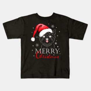 Merry Christmas Yorkshire Santa Gift For Dog Lover Kids T-Shirt